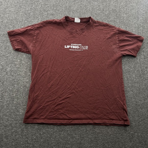 Gymshark Social Club Oversized Shirt Womens M Maroon Gym Crossfit Running B4A6E - Picture 1 of 13